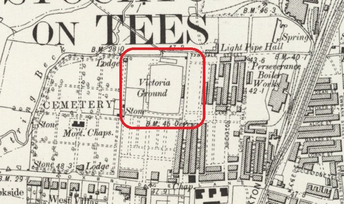 Stockton on Tees - Victoria Ground : Map credit National Library of Scotland